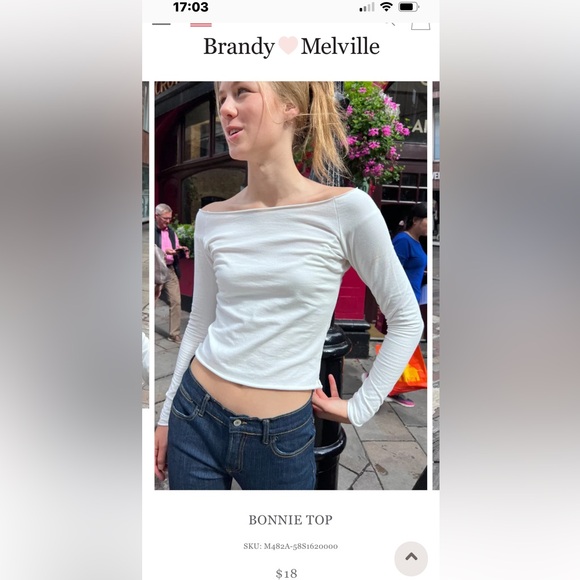 Brandy Melville 🇺🇸Gray long sleeve wide shoulder top - Picture 2 of 11